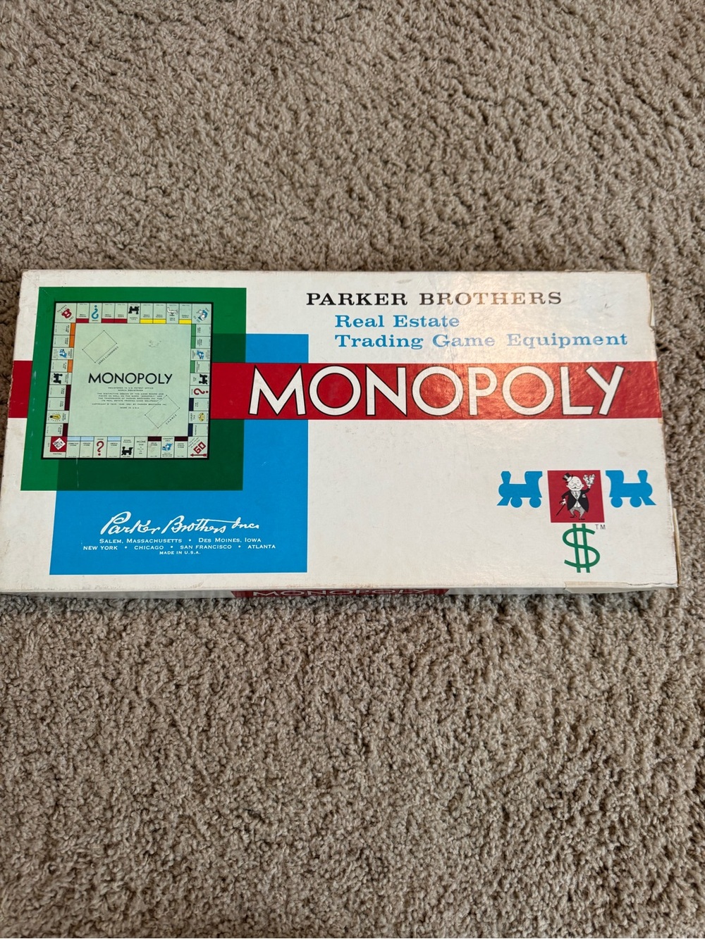 Vintage 1961 Parker Brothers Monopoly Board Game